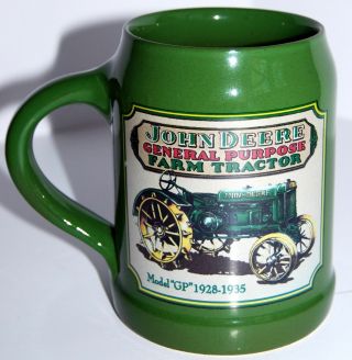 John Deere Model " Gp " Tractor Green Stonewear Mug Two - Sided