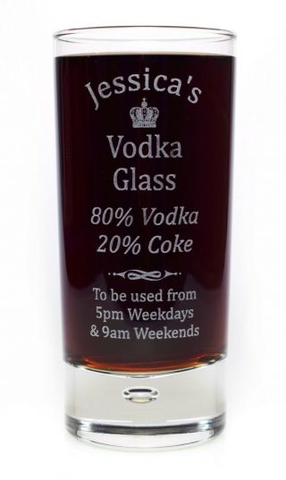 Engraved Vodka Highball Glass Gift For 18th/21st/30th/40th/birthday/mum/dad