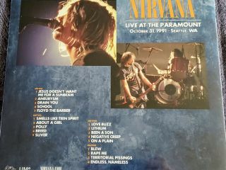 Nirvana Live At The Paramount Orange Vinyl 2xLP Limited Edition 4