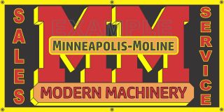 Minneapolis Moline Tractor Dealer Old School Sign Remake Banner Shop Art 2 