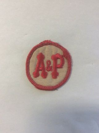 Vintage A&p Grocery Store Patch Food Supermarket Clerk Uniform Embroidered Badge