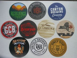 10 Craft Beer Coasters - Untold,  Gun Hill,  Owly Oop,  Killstone,  St.  Lawrence,  Boiler