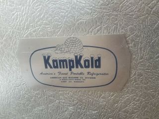 Rare Vintage 1950 ' s KampKold Ice Chest - Ice Cooler - Ice Box Pristine - NR 2