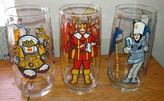 3 Vintage Burger King Character Collector Series 1979 Drinking Glass Fast Food