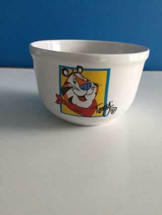 Kellogg’s Tony The Tiger Frosted Flakes White Ceramic Cereal Bowl 2001