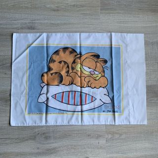 Vintage 1978 Garfield Pillow Case Standard Double Sided Made In Usa 20x29