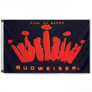 Budweiser King Of Beers Flag 3x5ft Banner Black And Red