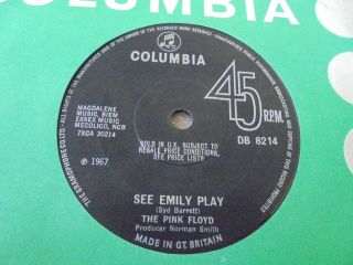 The Pink Floyd - See Emily Play 1967 Uk 45 Columbia 1st Psych