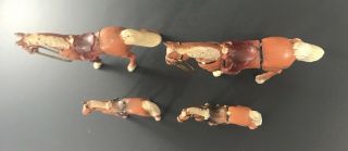 Vintage 1950 ' s Set of 4 Cast Pot Metal Riding Horse Painted Rodeo Carnival Prize 4
