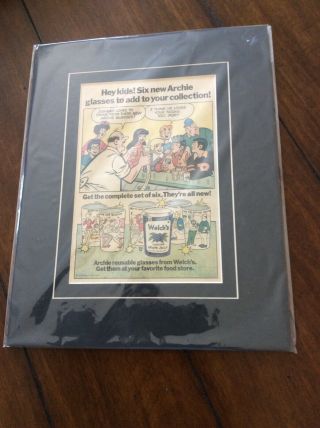 1973 Archie & The Gang Framed Cartoon Poster 11” X 14”