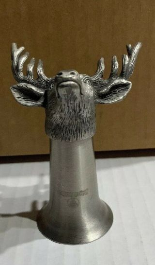 Jagermeister Shot Glass - Metal/pewter Elk/deer Head