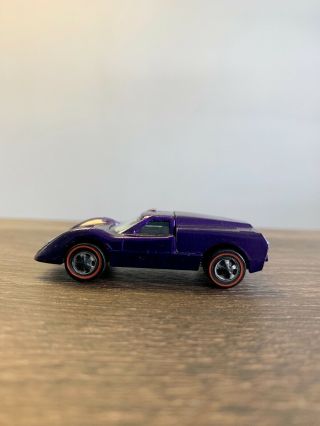 Vintage Hot Wheels Redline 1967 Ford J - Car In Purple With Black Interior