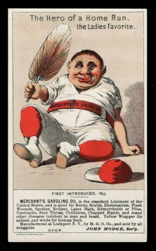 1880s Baseball Trade Card - " The Hero Of A Home Run " Ladies Favorite