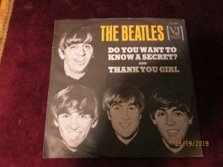 The Beatles 45 Record Do You Want To Know A Secret Vee Jay 1964 Picture Sleeve
