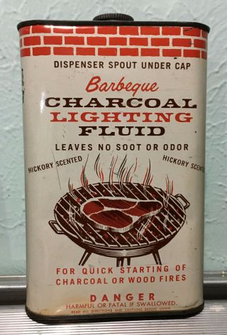 Vintage Pittsburgh Penn Oil Company Barbeque Charcoal Lighting Fluid Can - Empty