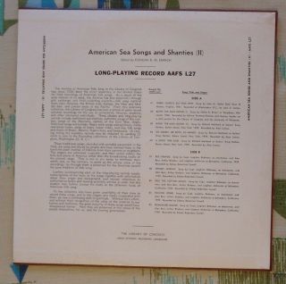 Folk Music Of The U.  S.  - American Sea Songs & Shanties VA LP LOC Alan Lomax M - 2
