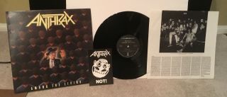 Anthrax - Among The Living Lp Rare 1st Print Thrash Metal Vinyl Vg,  Metallica Go