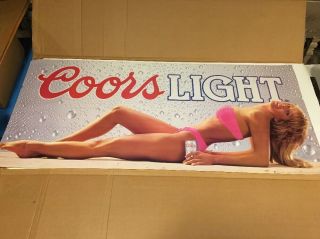 Vintage Coors Light Poster Sexy Bikini Blonde On A Beach