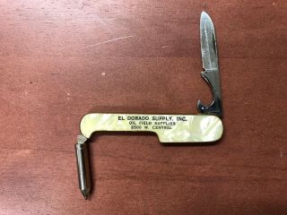 Vintage Ambassador Pocket Knife Oil Field Advertising El Dorado,  Kansas 4