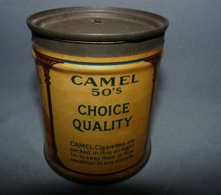 Camel 50 ' s Cigarettes Tin Turkish & Domestic Blend Vintage R.  J.  Reynolds Lined 2