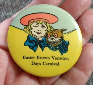 Vintage Buster Brown Shoes Celluloid Pocket Mirror.