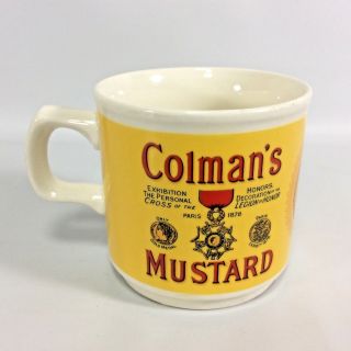 Colmans Mustard Ceramic Mug Yellow Gold Medal Legion Of Honor Made In Ireland