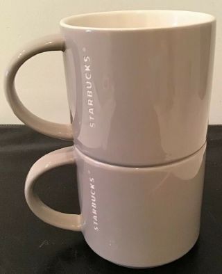 2013 Starbucks 14 Oz.  Grey Engraved Logo Mugs_ Set Of 2 - Nwt