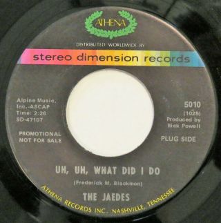 Jaedes Uh Uh What Did I Do Athena 45 Northern Soul Nm Hear