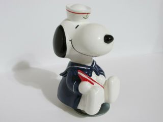 Snoopy Peanuts Charlie Brown Schmid Vintage Ceramic Music Box Figurine 1985