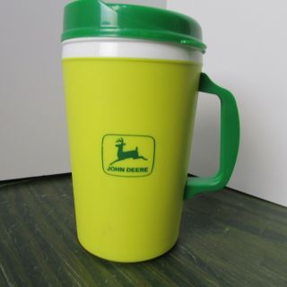 John Deere Aladdin Insulated Mug Cup Thermos Green Yellow Coffee Soup Handle