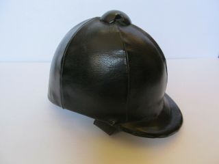 Vintage Derby Horse Racing Jockey Rider Leather Helmet Hat Cap