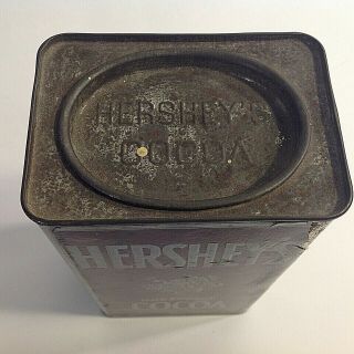VINTAGE HERSHEY ' S BREAKFAST COCOA TIN.  1920 ' S 1 LB.  6 3/4 INCH HIGH. 8