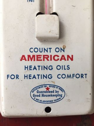 Vintage Standard American Heating Oils Advertising Thermometer 1962 4