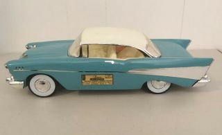 VINTAGE 1957 JIM BEAM CHEVROLET CHEVY BEL AIR BELAIR BLUE CAR DECANTER 3