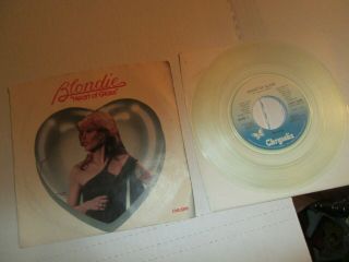 Blondie Heart Of Glass Canada Clear Vinyl 7 " Ps,  45 Punk Wave