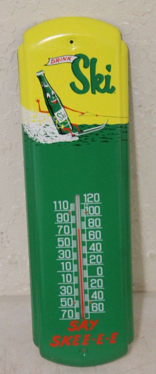 Ski Soda Thermometer Sign Vintage Style Country Store Advertising Man Cave