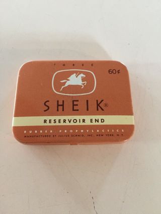 Vintage Sheik Reservoir End Condom Tin