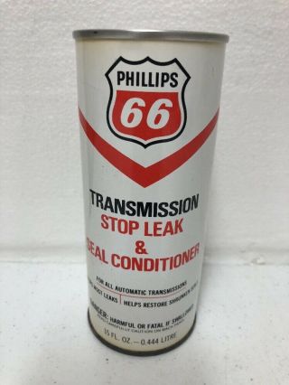Vintage Phillips 66 Oil & Gas Transmission Stop Leak & Seal Conditioner Can Full