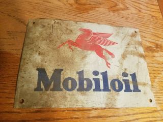 Vintage Mobil Oil Metal Tin Sign Old Gas Station Farm Truck Tractor Pegasus
