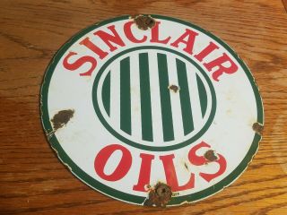 Sinclair Oils Porcelain Sign Gas Station Service Garage Old Farm Truck Tractor