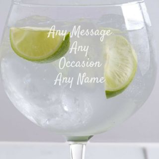 Personalised Gin Glass 18th 21st 30th 50th 60th Birthday Any Name Any Message