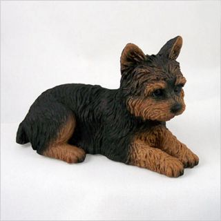 Yorkie Figurine Hand Painted Collectible Statue Puppy Cut