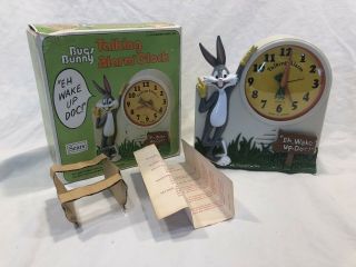 Vintage Janex Bugs Bunny Talking Alarm Clock 1972 Sears Looney Tunes
