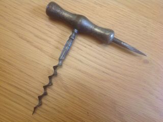A Real Vintage Antique Steel Corkscrew / Spike