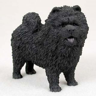 Chow Chow Figurine Hand Painted Statue Black