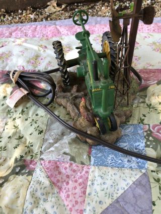 John Deere 1999 Tractor Table Lamp with Shade/ Windmill 8