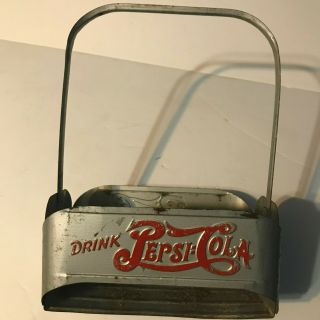 Vintage Metal Pepsi - Cola Bottle Rack Crate Carrier With Handle