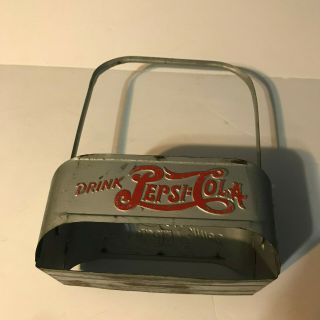 Vintage Metal Pepsi - Cola Bottle Rack Crate Carrier with Handle 3