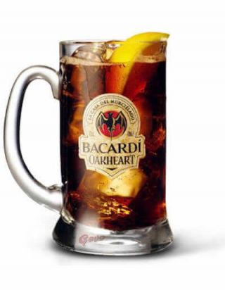 Personalised 10oz Bacardi Oakheart Tankard Spiced Rum Glass Engraved Gift