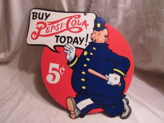 Vintage Pepsi Cola Keystone Cops Cardboard Store Window Sign
